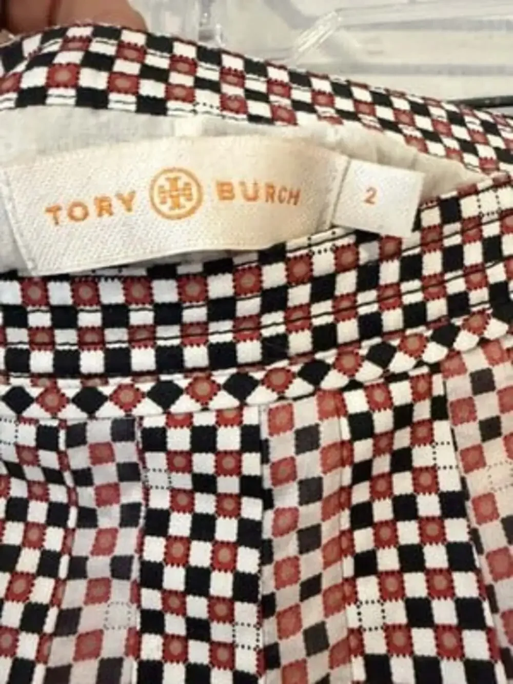 Tory Burch Skirt pleat 2 preppy business casual retro office A-line checkerboard